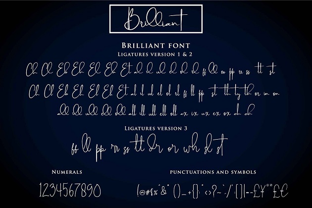 font chữ nghệ thuật Brilliant - 3 Signature Font