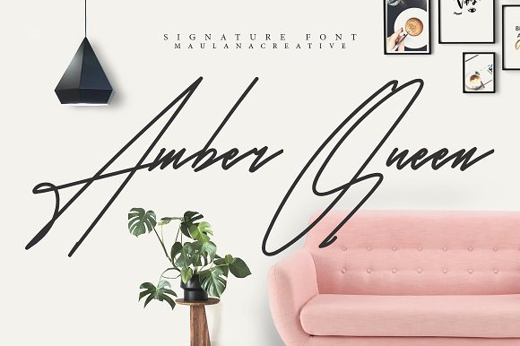 Font Chữ Viết Tay Amber Queen Signature Font